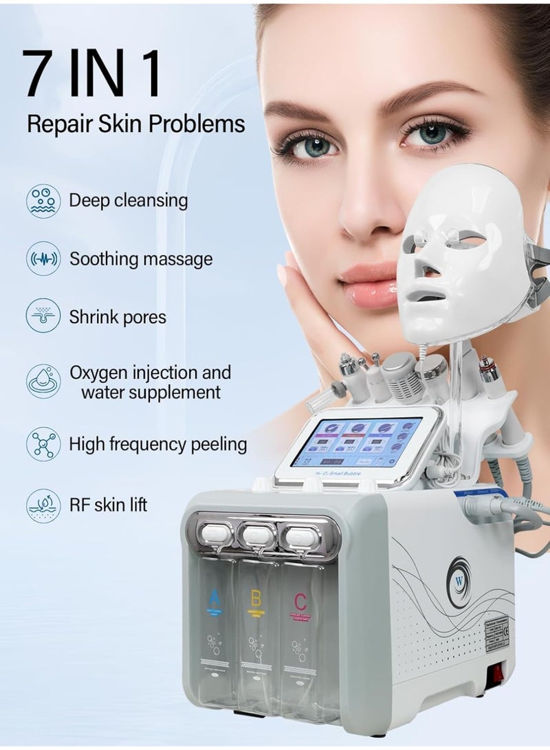 Meishida 7 in 1 Hydrogen-Oxygen Facial Machine Hydra Face Care Device for Skin Moisturizing Vacuum Deeping Cleaning Skin Instrument - Image 2